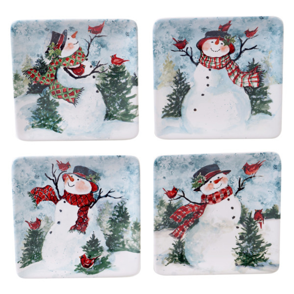 Тарелка десертная Certified Int. Снеговик 15см в ассортименте