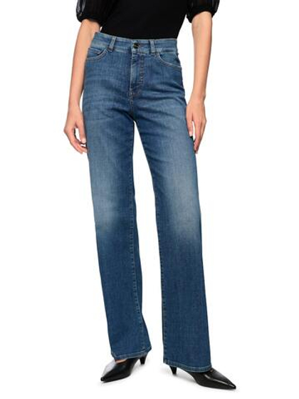 Marc Cain Джинсы прямого кроя с потертостями