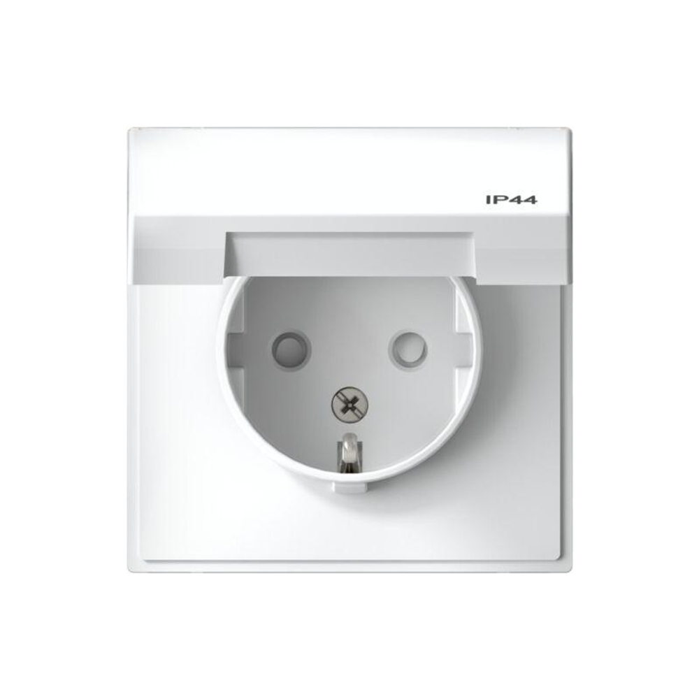 Розетка ArtGallery 16А IP44 с заземл. защ. шторки с крышкой механизм бел. SE GAL440146