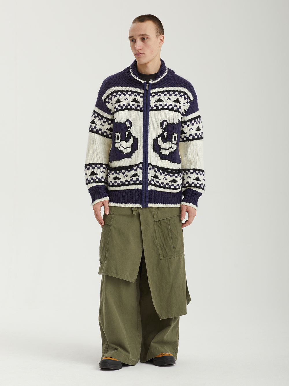 Мужской Свитер Bear Zip-up Cowichan