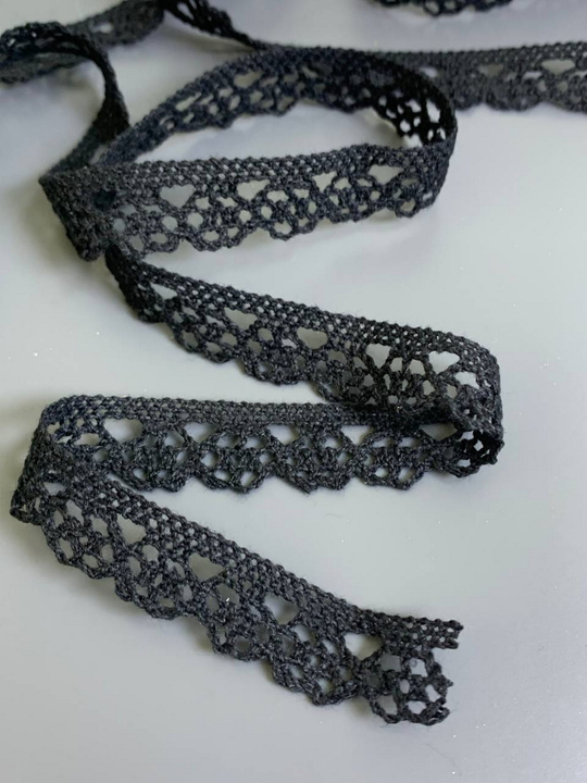 Тесьма хб, черная, 1,6см, AF