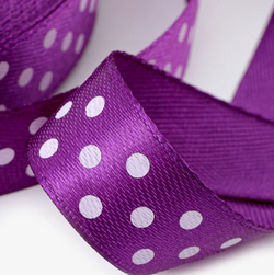 Атласная лента в горошек 25 мм