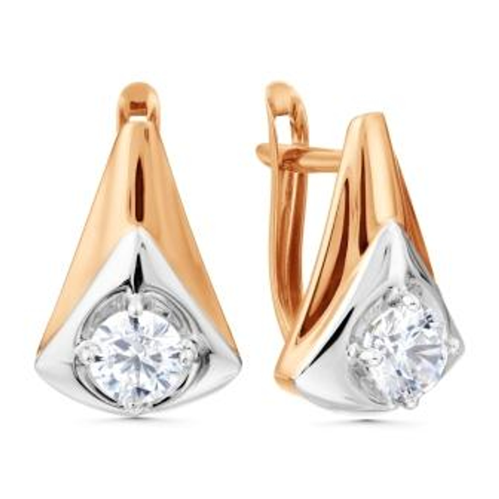 Серьги из золота с фианитами