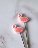 Вязальные стопперы x2 | Розовые Фламинго