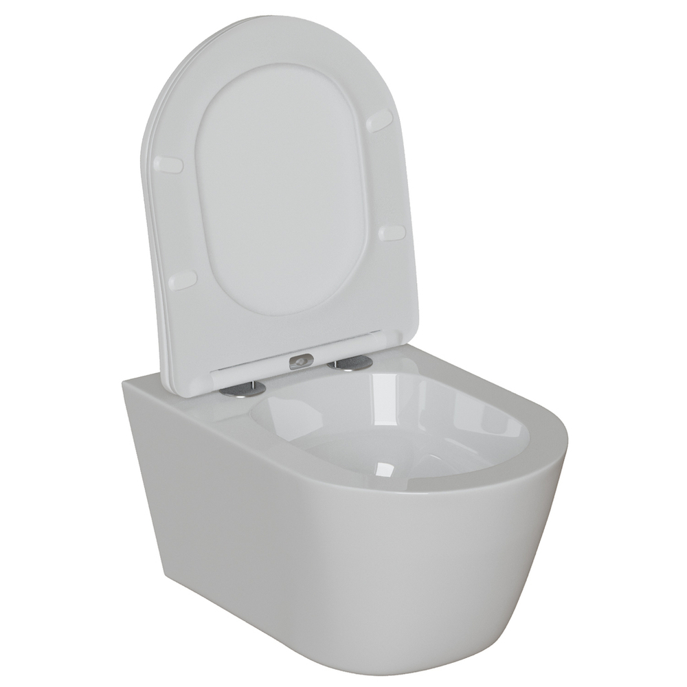 Унитаз подвесной безободковый WAVE PRIME Tornado3.0 сид. дюропласт, м/л, быстр, БЕЛЫЙ глянец (L)