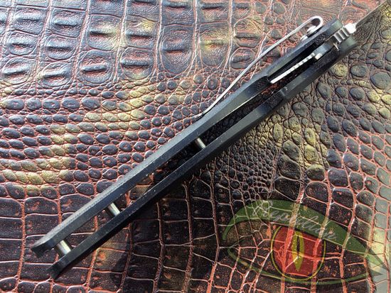 Складной нож Reptilian Вояж-02 черный c клинком из стали D2, рукоять G10