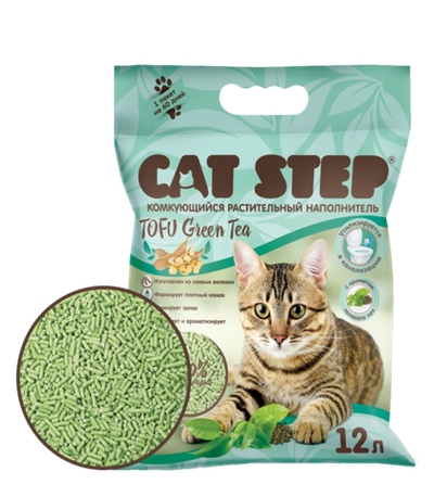 Cat Step Тофу Зеленый чай 12л