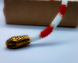 Браслет из бисера Змейка, Ручная работа, подарок маме/сестре/подруге