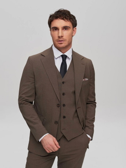 Мужской классический костюм (кофейный) В61
