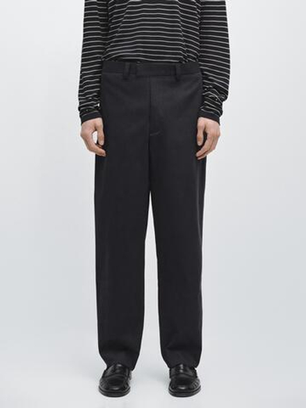 Massimo Dutti Брюки Barrel Fit приталенного кроя, темно-синий
