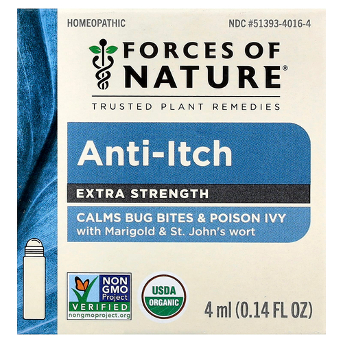 Forces of Nature, шариковый крем против зуда, 4 мл (0,14 жидк. унции)