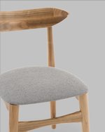 Стул Вудсимпл каркас дерево цвет натуральный орех рогожка серый