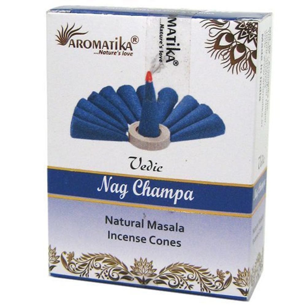 Aromatika Vedic Nag Champa Благовоние-конус Наг Чампа 10 шт