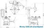 Автоматический шиномонтажный станок до 24 дюймов Hofmann Monty 3300 24 Smartspeed GP EEWH762AEF