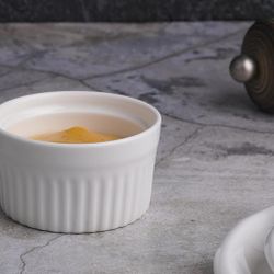Соусник 75 мл 6,7 см h4 см круглый Рамекин рельефный белый фарфор P.L. Proff Cuisine [6]