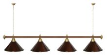 Лампа STARTBILLIARDS 4 пл. (плафоны зеленые,штанга зеленая,фурнитура золото)
