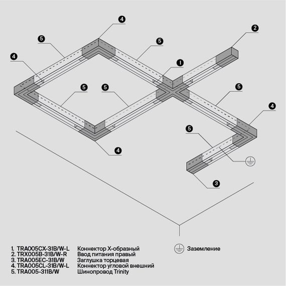 Коннектор X-образный Maytoni Technical Accessorises TRA005CX-31B