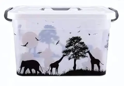 Контейнер универсальный для хранения с крышкой «AFRICA», прозрачный, 31*20*18 см. 6.5л