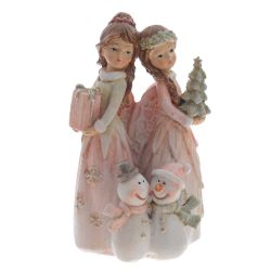 GAEM Фигурка декоративная "Феи и снеговик", L6 W5 H10 см