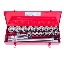 KING TONY (6023SR) Набор торцевых головок с принадлежностями 3/4", 12-гранные, 7/8"-2", 23 предмета