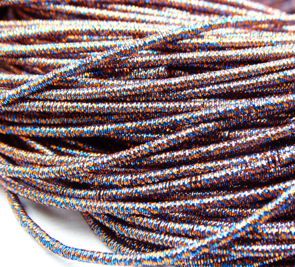 ТМ017НН1 Трунцал (канитель) металлизированный МИКС, цвет: сине-рыжий, размер: 1,5 мм, 5 гр.