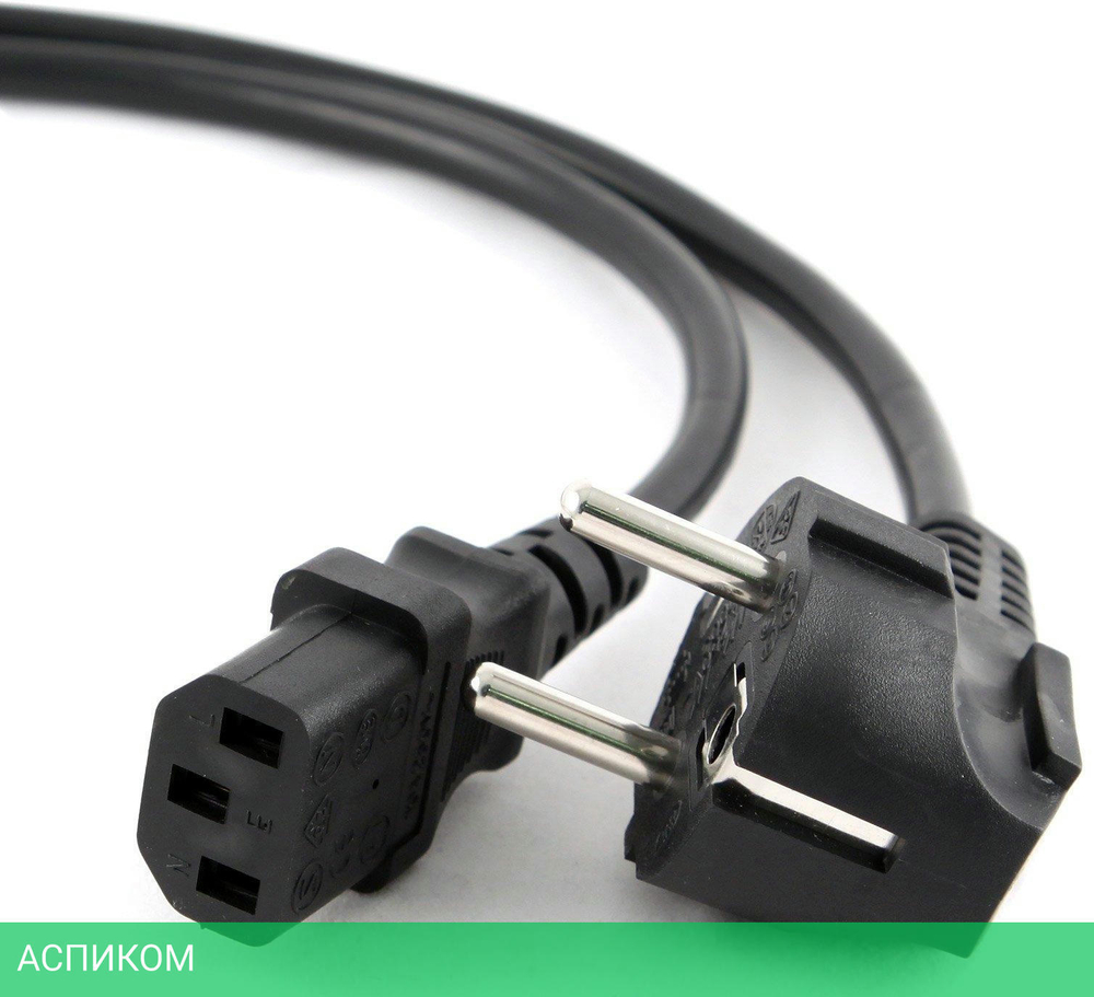 Кабель питания Cablexpert PC-186, 1.8м, Schuko- C13, 6А, черный с заземлением
