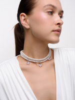 Колье "Delicacy pink soul" Silver