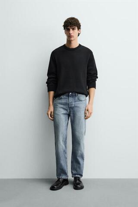 ZARA ДЖИНСЫ REGULAR FIT, ВЫЦВЕТШИЙ СИНИЙ