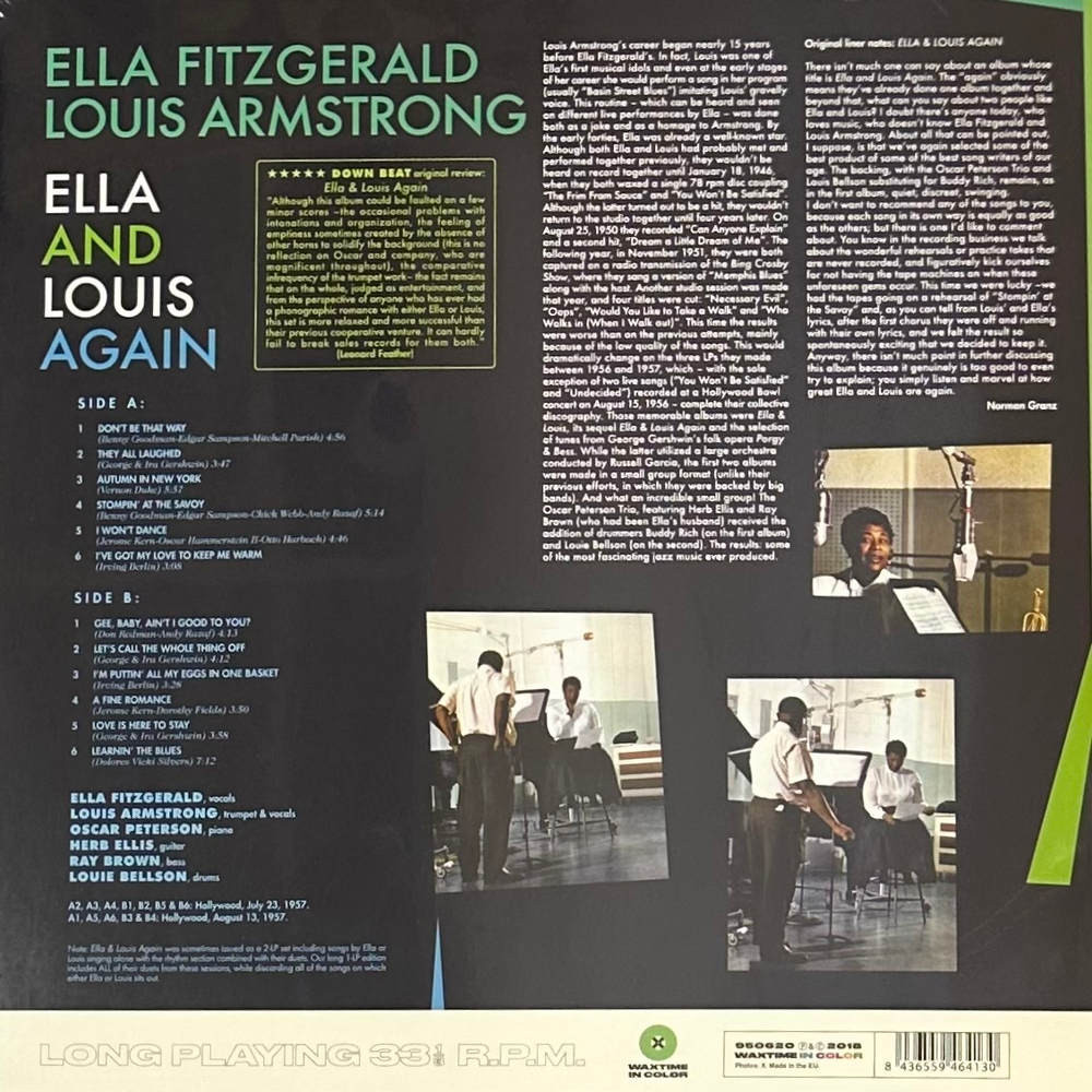 Ella Fitzgerald, Louis Armstrong - Ella And Louis Again (Европа 2018г.) Green