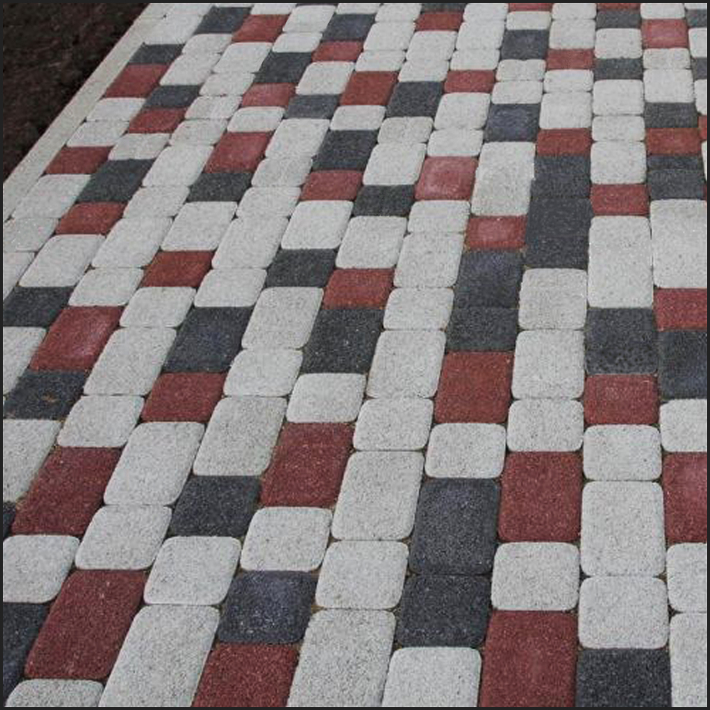 Тротуарная плитка КЛАССИКО гранит Белый, комплект из 2 видов плит А.1.КО.4