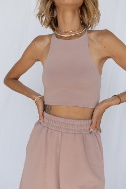 Топ с завязками сзади цвета розовое латте