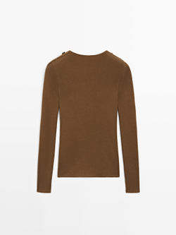 Massimo Dutti Трикотажная футболка, светло-коричневый