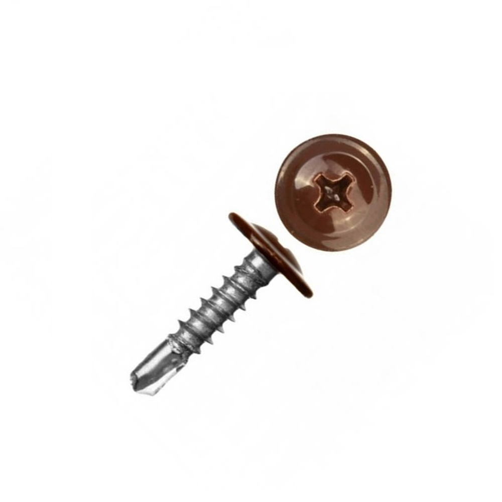 Саморез с пресс-шайбой сверло 4,2*16 RAL 8017