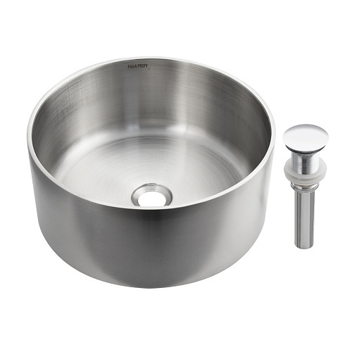 Мойка FABIA накладная из нержавеющей стали круглая 38*38см 1,2мм*160мм САТИН 383812