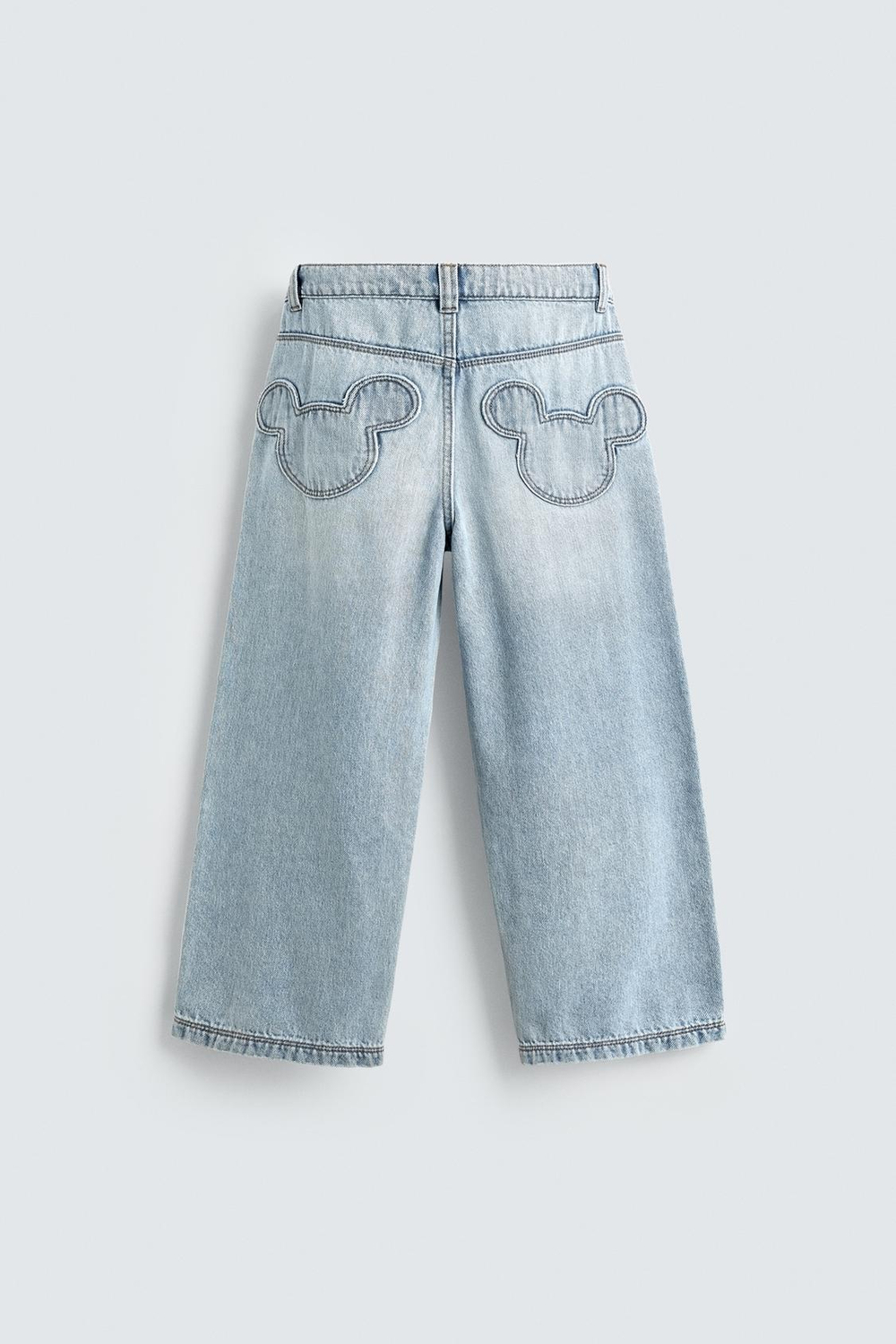 ZARA Х DISNEY ДЖИНСЫ СВОБОДНОГО КРОЯ, СВЕТЛО-ГОЛУБОЙ