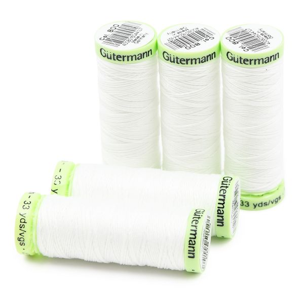 Нитки отделочные Gutermann Top Stitch 30 (30 метров), 5 кат. | _800 белый (Arta 001)