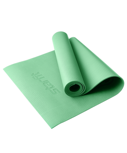 Коврик для йоги и фитнеса высокой плотности FM-103 PVC HD, 183x61x0,4 см, зеленый чай