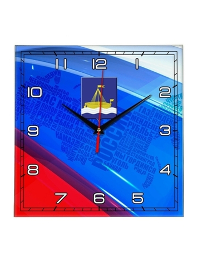 Часы с флагом РФ и гербом города Тюмень 2 02 Декор для дома, подарок