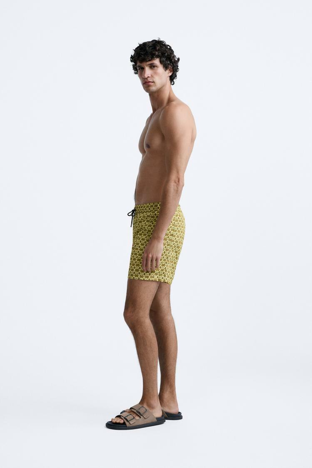 ZARA ПЛАВКИ С ГЕОМЕТРИЧЕСКИМ ПРИНТОМ, БЕЖЕВЫЙ