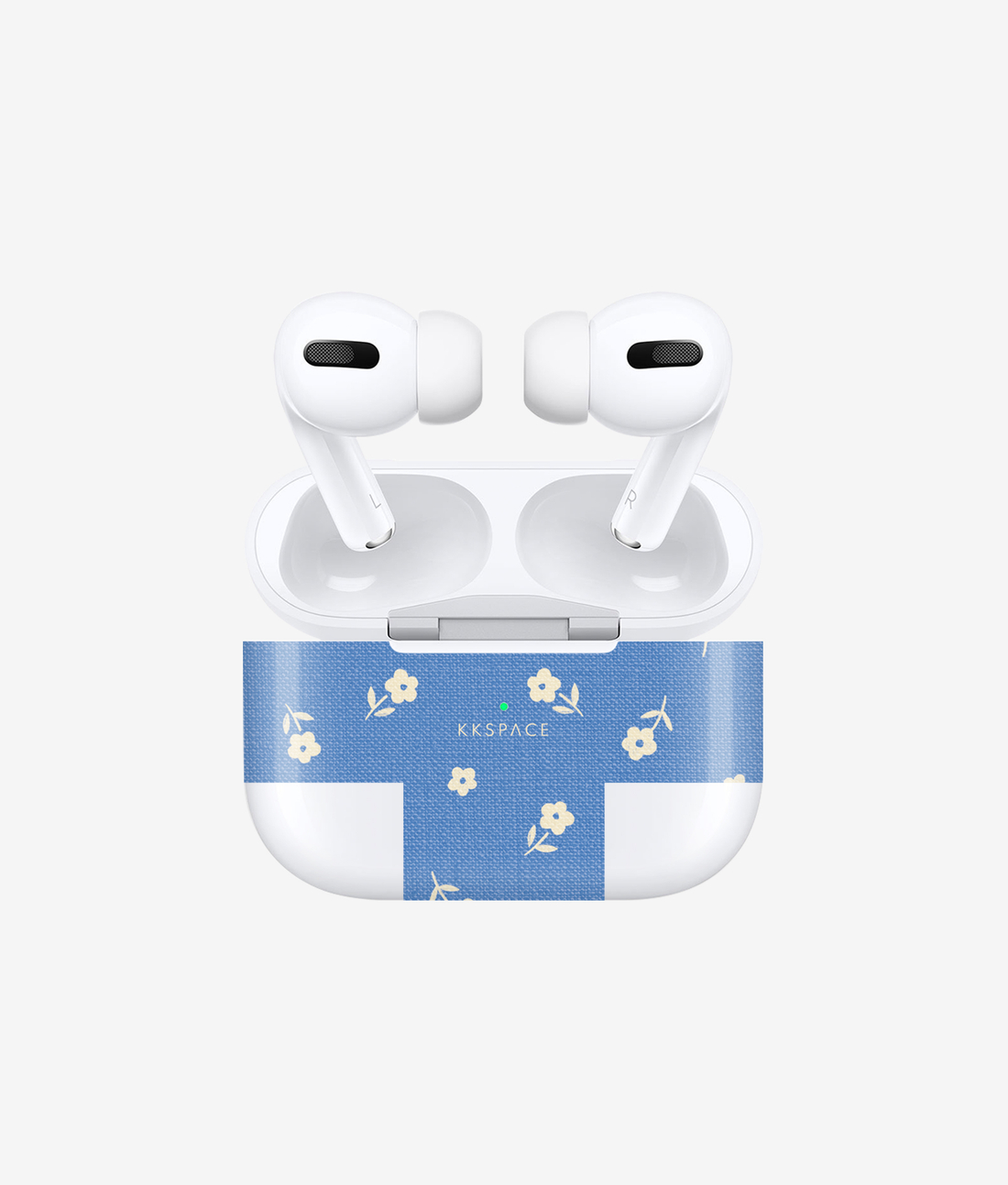 Виниловая наклейка EARLY FLOWERS (голубой) для AirPods
