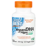 Doctor's Best, веганская ДГК из водорослей с Life's DHA™, 200 мг, 60 растительных капсул