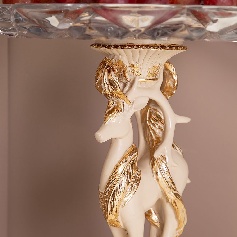 Фруктовница Лань Артемиды Айвори со стеклянной чашей