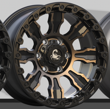 Диск колёсный кованый AGILITY FORCE UT728 R17 8,0 ET0 Matte Black W Mac Face Dark Tint