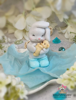 Силиконовая форма Зайчик с медвежонком