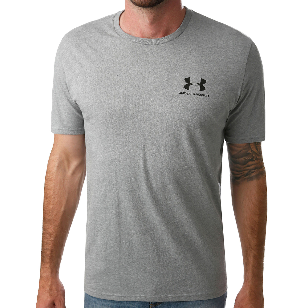Мужское теннисное поло Under Armour Sportstyle Left Chest T-Shirt Men - Grey, Black