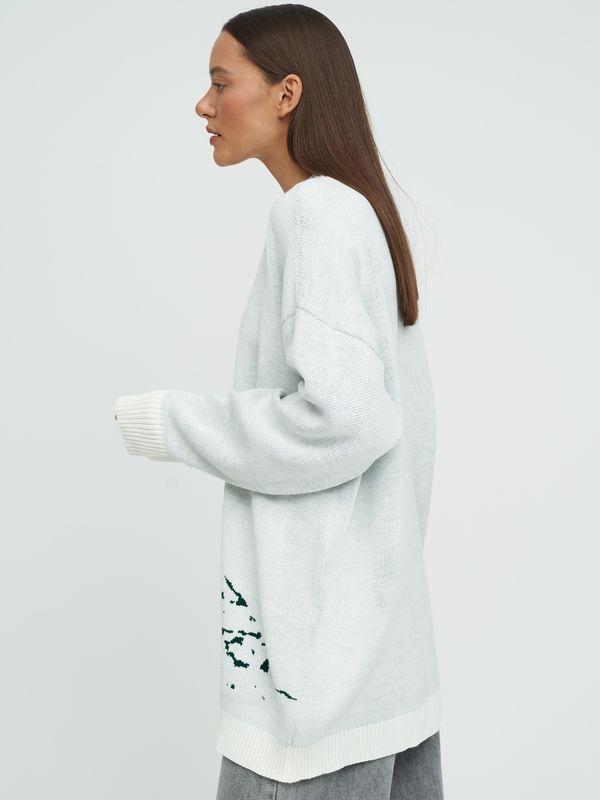 Свитер оверсайз Горы молочный - фото 4