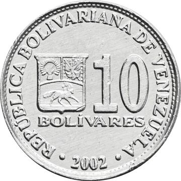 10 боливаров 2002 Венесуэла