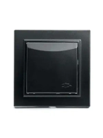 Розетка 1-местная c/з с крышкой STEKKER, PST16-9012-03, 250В, 16А, с защитной шторкой, серия Эрна, черный 39481