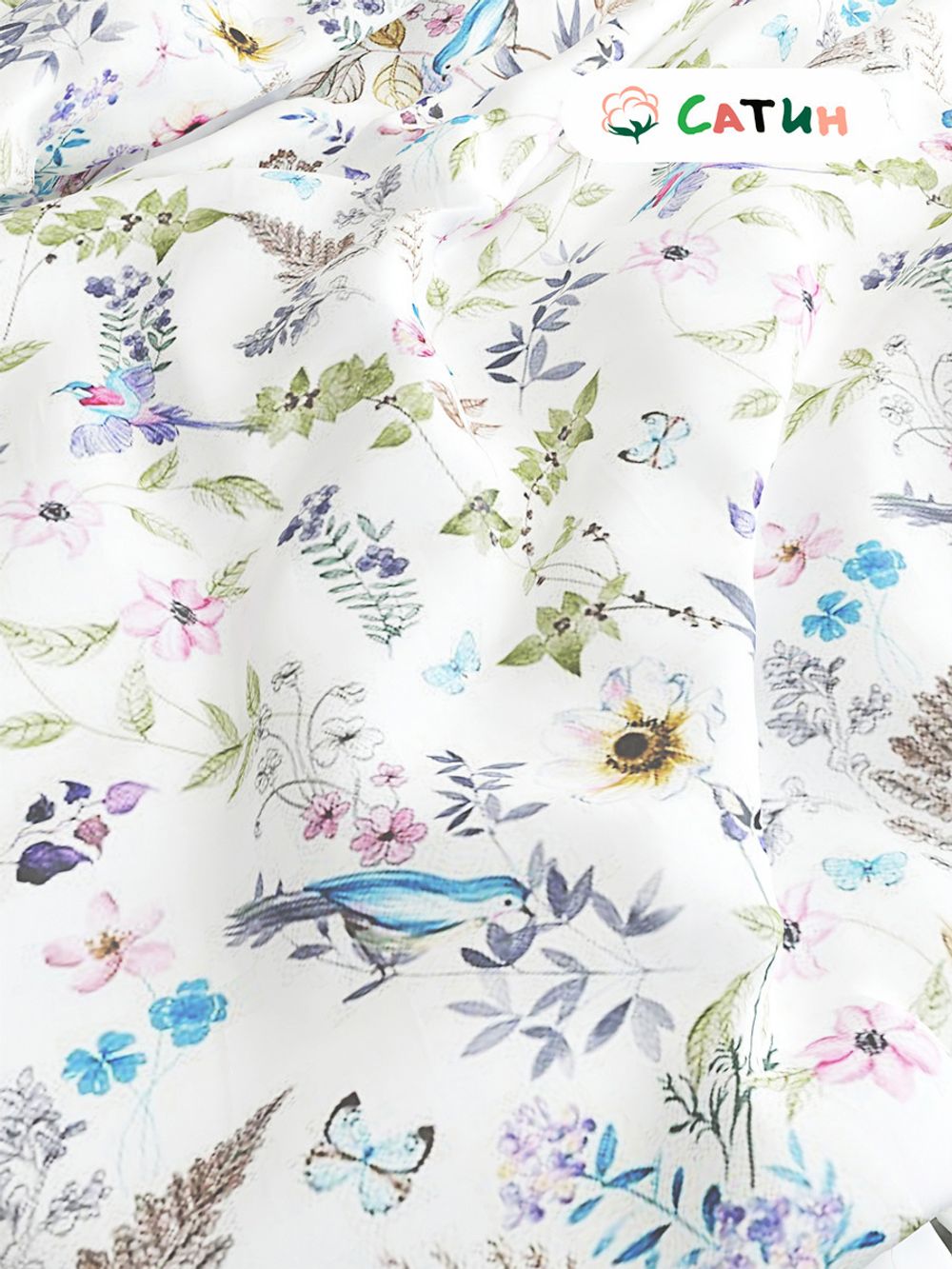 Постельное белье Milky Garden "Каролина (сатин)" семейное  Наволочка 50х70 см 2 шт  Простынь  240х215 см  Пододеяльник 145х215 см(2шт)