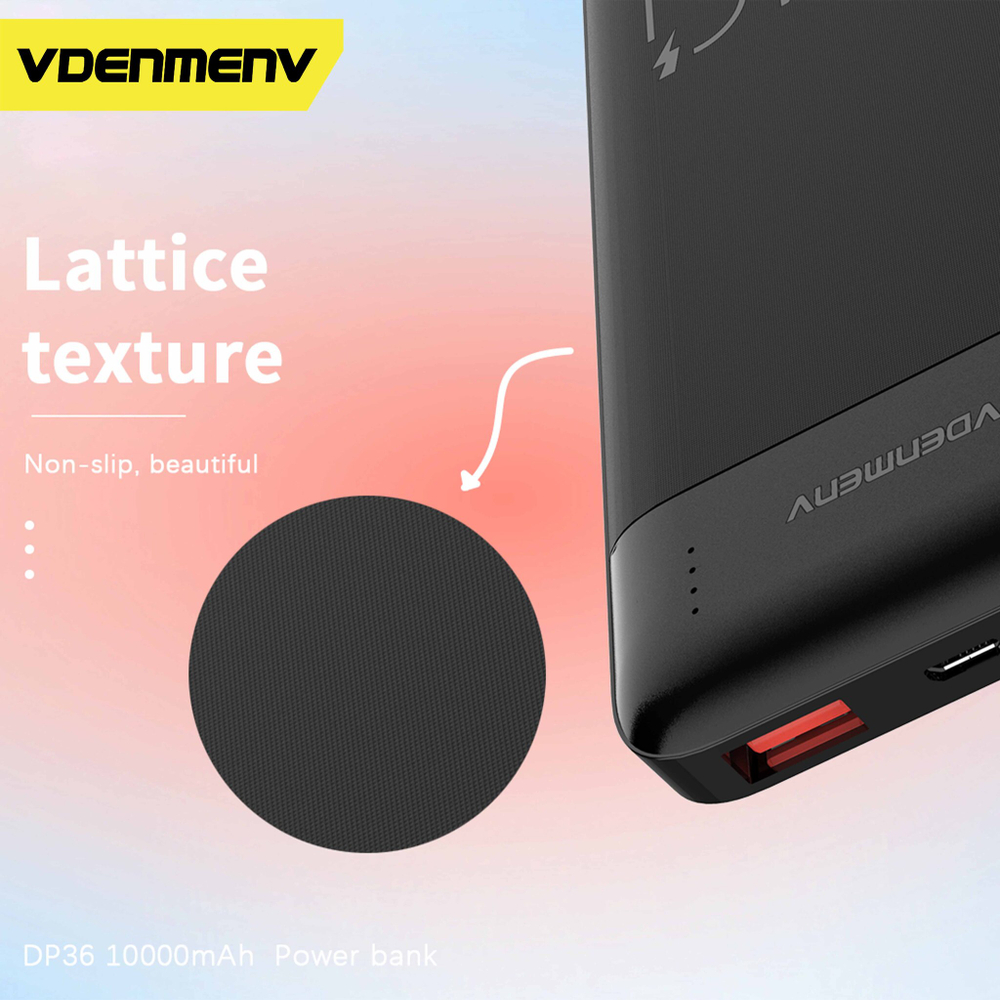 Портативный аккумулятор DENMEN DP36 10000 mAh (черный)